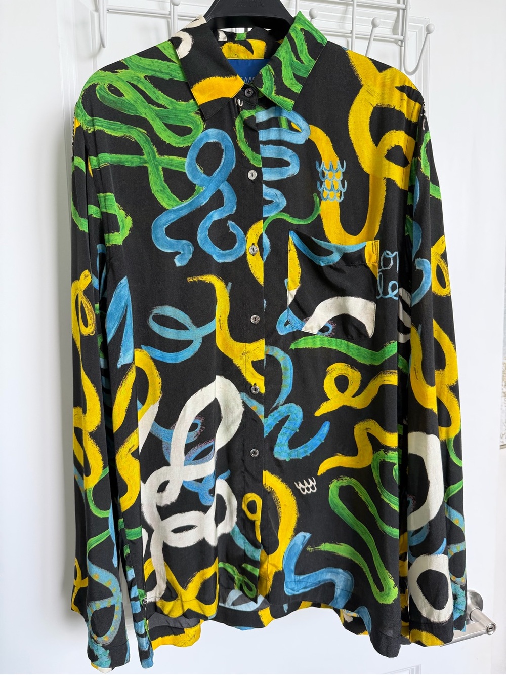 Simon Miller Abstract Print Long Sleeve Button-Up Shirt Size S